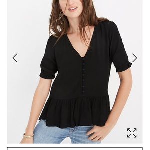 Madewell courtyard ruffle hem top size xs